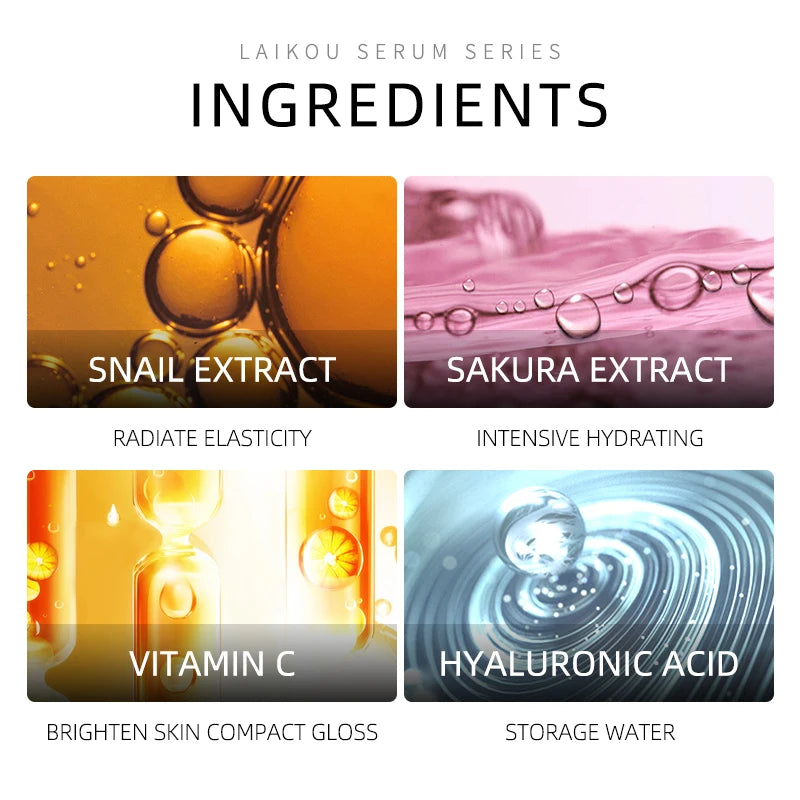 LAIKOU Sakura Anti-Aging Face Serum – 24K Gold & Vitamin C